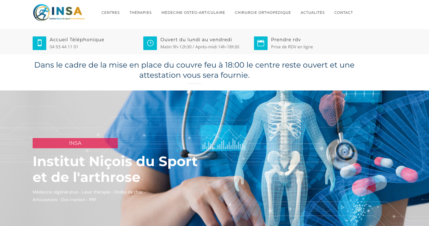 Exemple de site web Centre de kinésithérapie et imagerie médicale