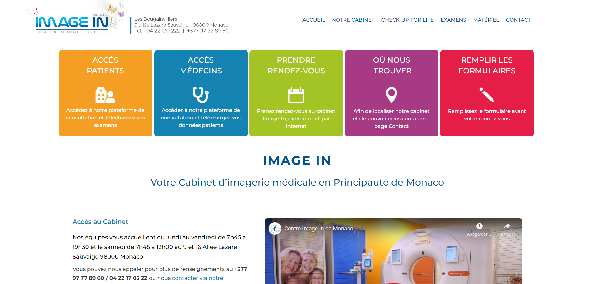 Exemple de site web Radiologue